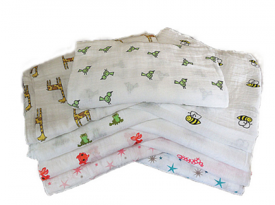 OEM Muslin Wrap Swaddle Blanket 100% Organic Cotton After Washed